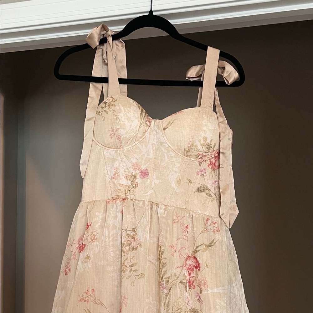 Vici Floral Midi Dress with Bow Straps